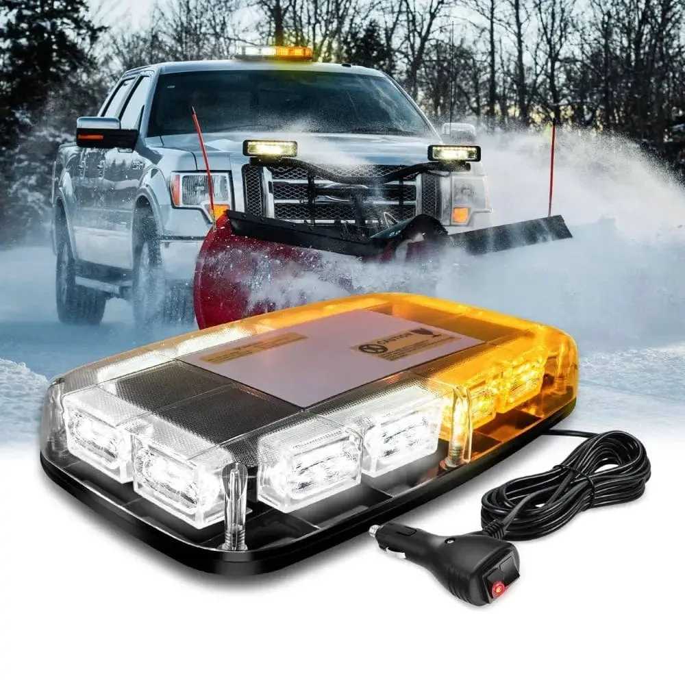12 Inch 48 Leds Roof Top Amber White Emergency Strobe Light