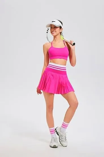 Airfree Pleated Tennis Skirts for Women High Waisted Golf Skort Skirt with Short Athletic Workout Skorts with Pockets
