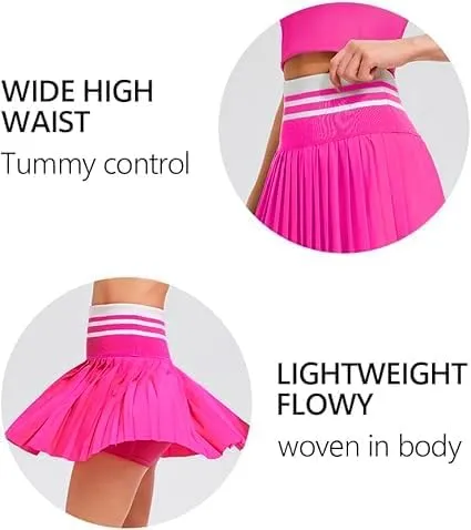 Airfree Pleated Tennis Skirts for Women High Waisted Golf Skort Skirt with Short Athletic Workout Skorts with Pockets