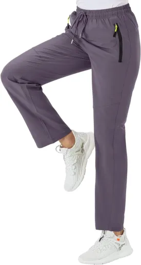 BGOWATU Women's Hiking Cargo Pants Quick Dry Lightweight Water Resistant Joggers Pants Zipper Pockets