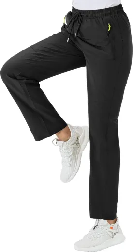 BGOWATU Women's Hiking Cargo Pants Quick Dry Lightweight Water Resistant Joggers Pants Zipper Pockets