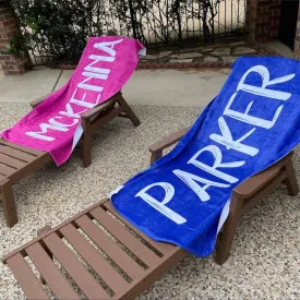 Bold Font Style Personalized Beach Towel Personalized Name Bath Towel Custom Pool Towel Beach Towel With Name Outside Birthday Vacation Gift