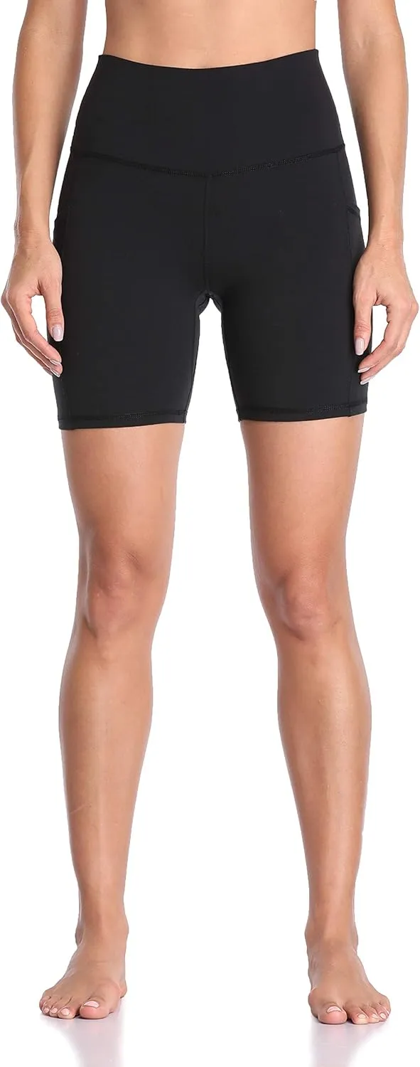 Colorfulkoala Women's High Waisted Biker Shorts with Pockets 6" Inseam Yoga Tummy Control Short