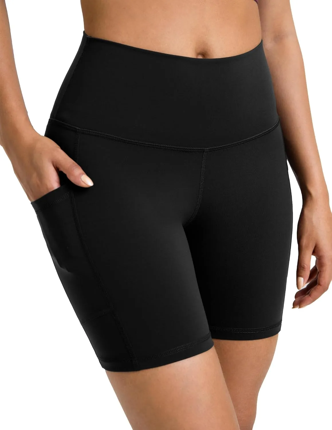 Colorfulkoala Women's High Waisted Biker Shorts with Pockets 6" Inseam Yoga Tummy Control Short