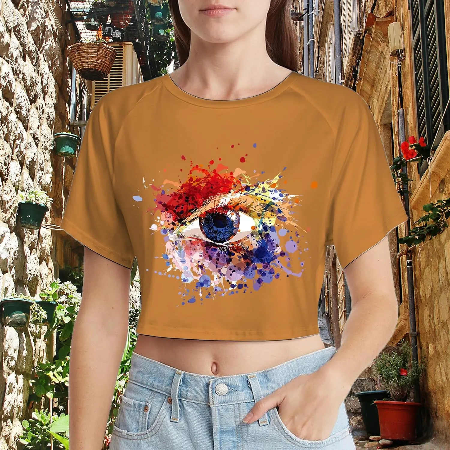 Custom Crop Top for Women Design Photo Logo Text Crop Tops Custom Baby Tee Personalized Short Sleeve Shirt for Mom