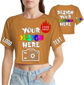 Custom Crop Top for Women Design Photo Logo Text Crop Tops Custom Baby Tee Personalized Short Sleeve Shirt for Mom