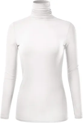 EIMIN Women's Long Sleeve Turtleneck Light Weight Pullover Slim Fit T-Shirts Top (S-3XL)