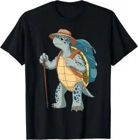 Funny Turtle Hiking Graphic Camping Lover Adventure Hiking T-Shirt
