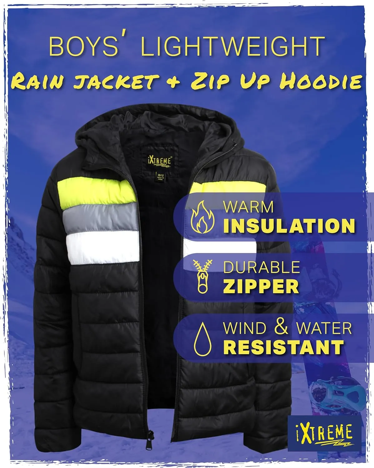 iXtreme Boys' Puffer Jacket - Full Zip Up Bomber Jacket - Cozy Winter Jacket (4-18)