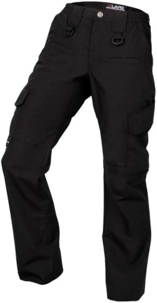 LAPG Women's Uniform Tactical Pants, Elastic Waistband, Mid Rise, Relaxed Fit, Durable Work Training Cargo Pants for Women