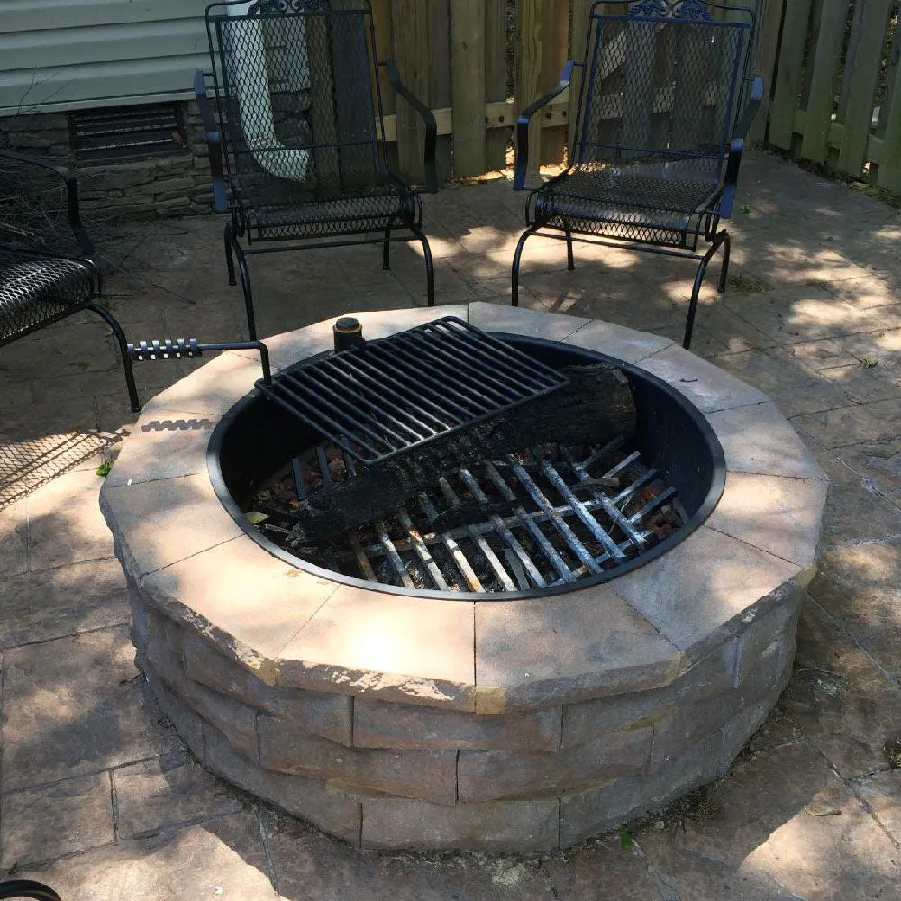 Scratch and Dent, 36" Steel Camp Fire Ring & Outdoor Cooking Grate