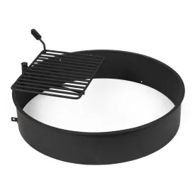 Scratch and Dent, 36" Steel Camp Fire Ring & Outdoor Cooking Grate