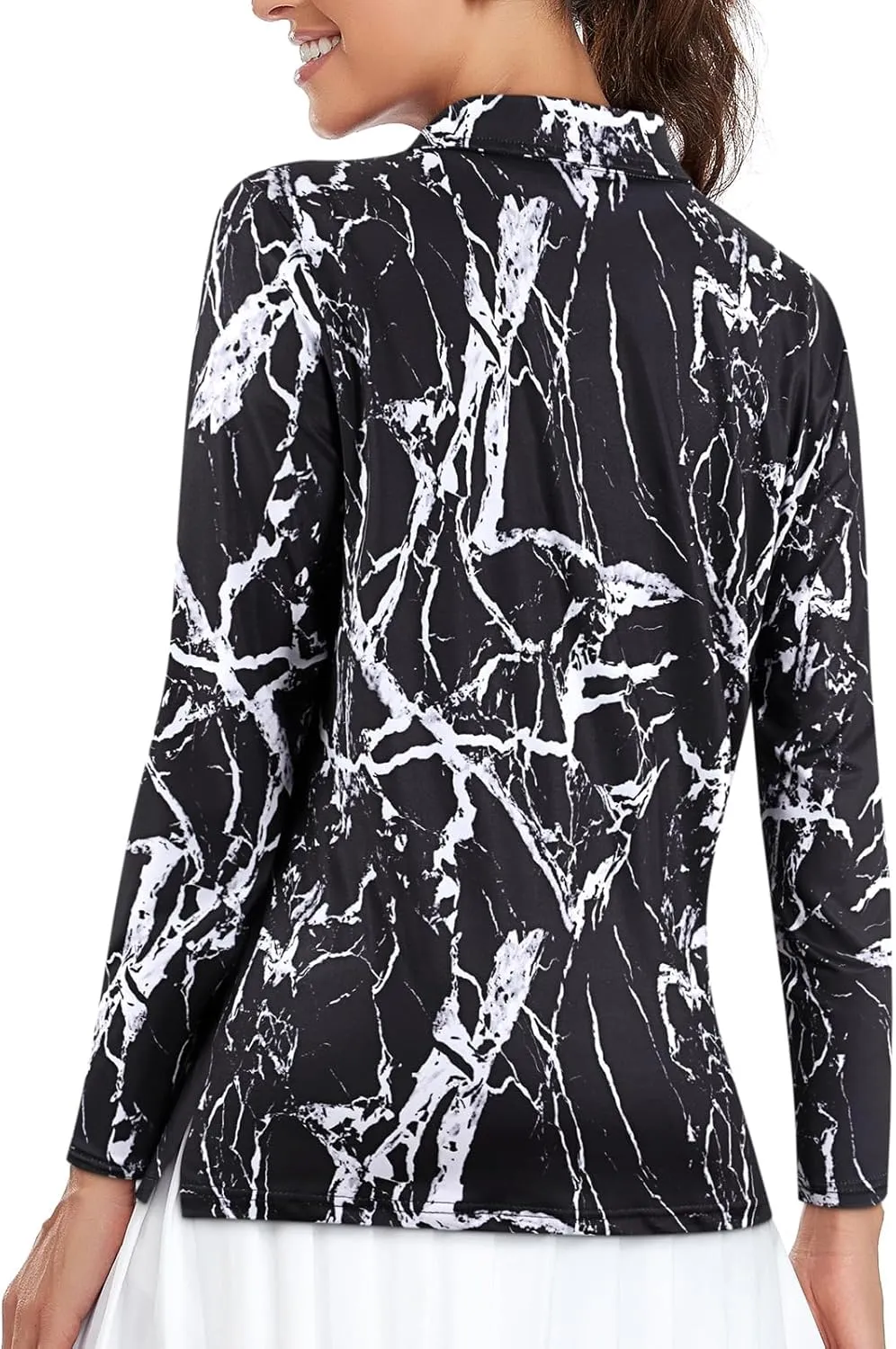 Viracy Womens Golf Shirt UPF50  Sun Protection Long Sleeve 1/4 Zip Up Polo Workout Tops Fast Dry Fit Moisture Wicking